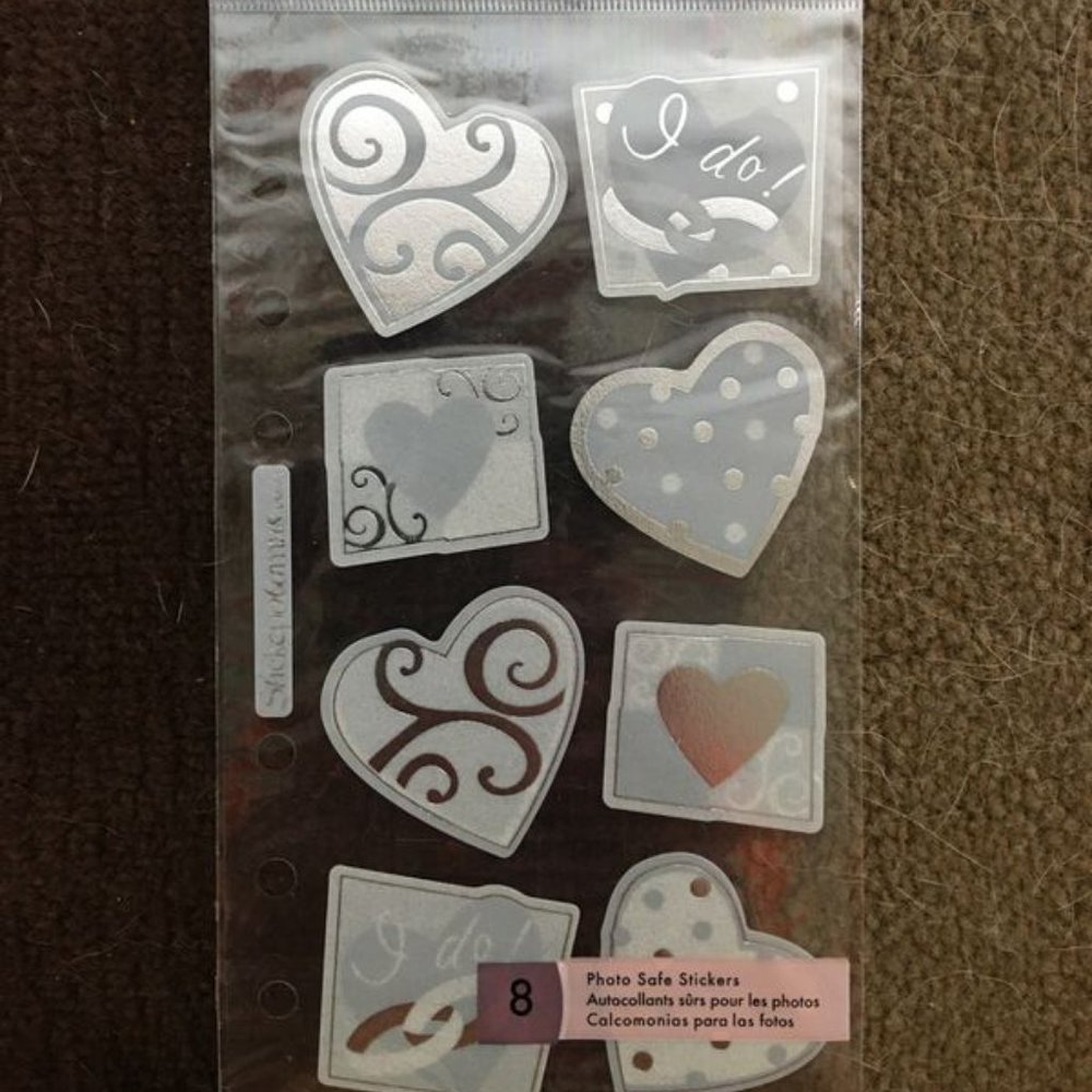 Sticko Silver Heart Vellum Stickers